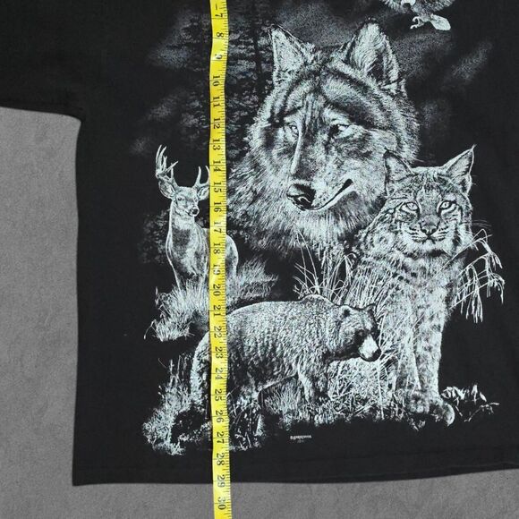 Vintage 90s AOP All Over Print Nature Wilderness Animal Print Single Stitch L - Picture 8 of 8